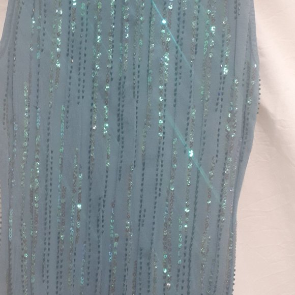 Optimum Nostalgic Women’s Aqua color no sleeves with shiny very small beats - Picture 5 of 6